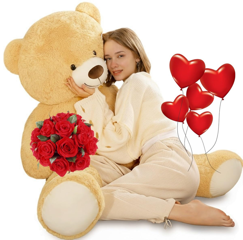Tezituor 52in giant teddy bear full body shot for cozy room decor and hugs