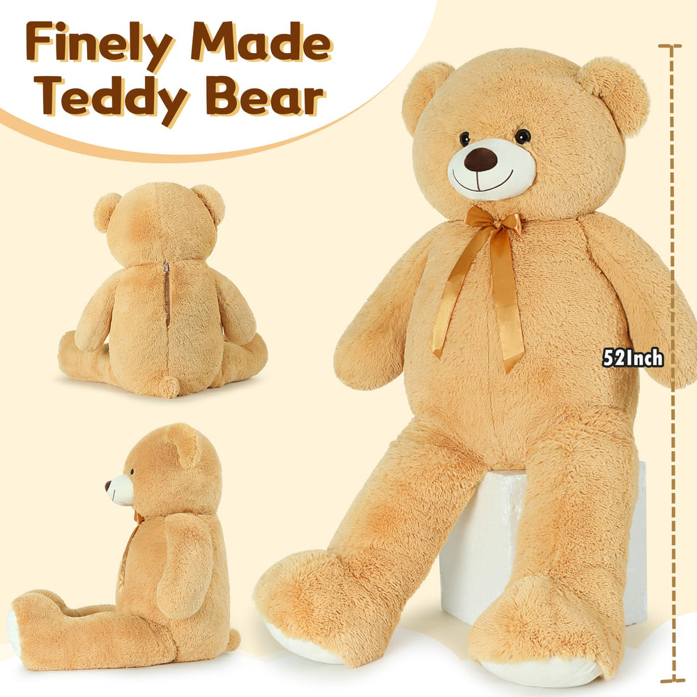 Tezituor giant teddy bear satin bow detail adds playful charm