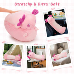 Tezituor soft axolotl plush enhances bedroom decor with comfort.
