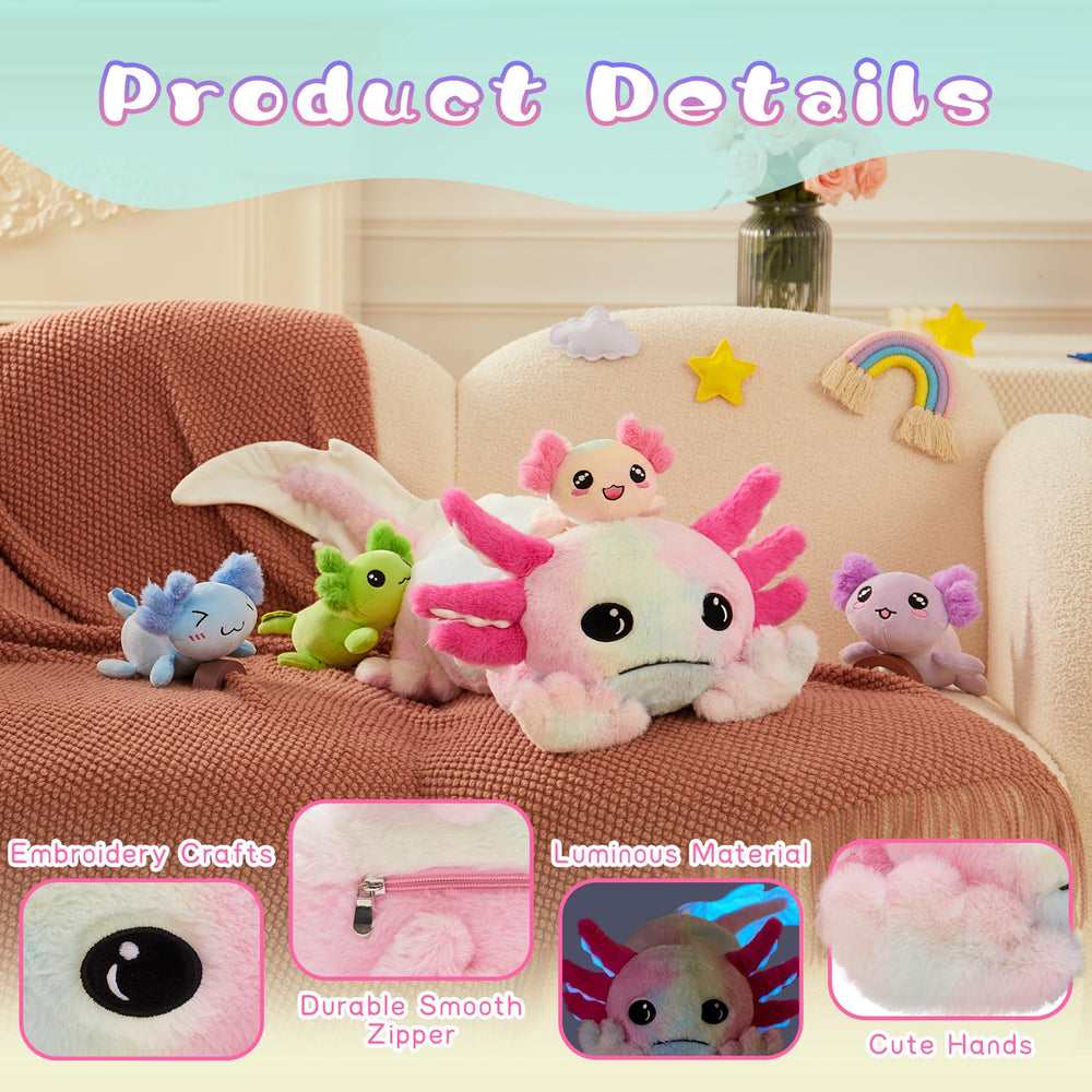 Tezituor axolotl soft plush material is skin-friendly for cuddling.