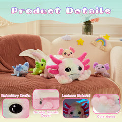 Tezituor axolotl soft plush material is skin-friendly for cuddling.