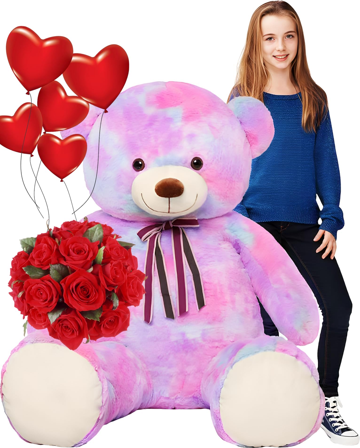 Tezituor big teddy bear with 52-inch height offers cozy hugs and a room centerpiece