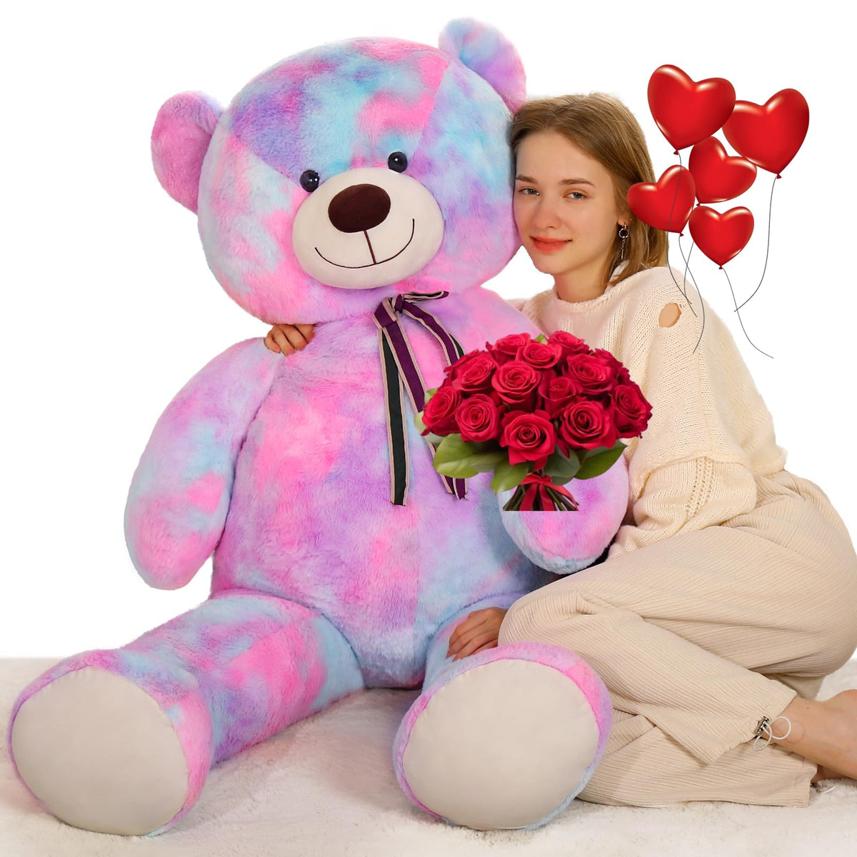 Tezituor big teddy bear 59 inches, perfect for hugs and decor.