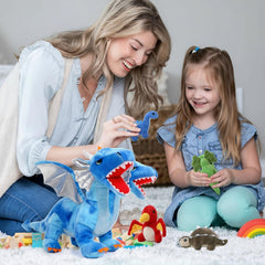Tezituor blue dragon plush close up with vivid eyes and sparkling wings