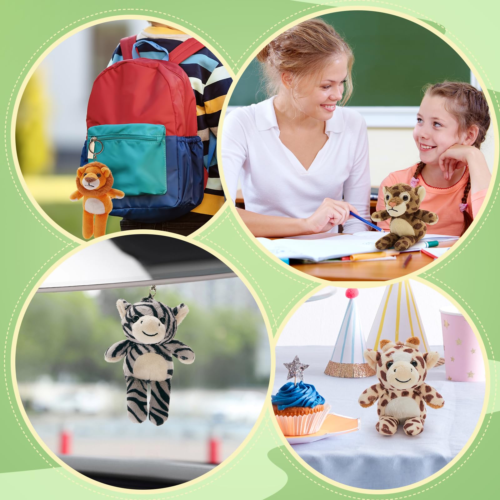 Tezituor giraffe mini plush keychain compact decor for totes and car mirrors.
