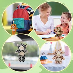 Tezituor giraffe mini plush keychain compact decor for totes and car mirrors.