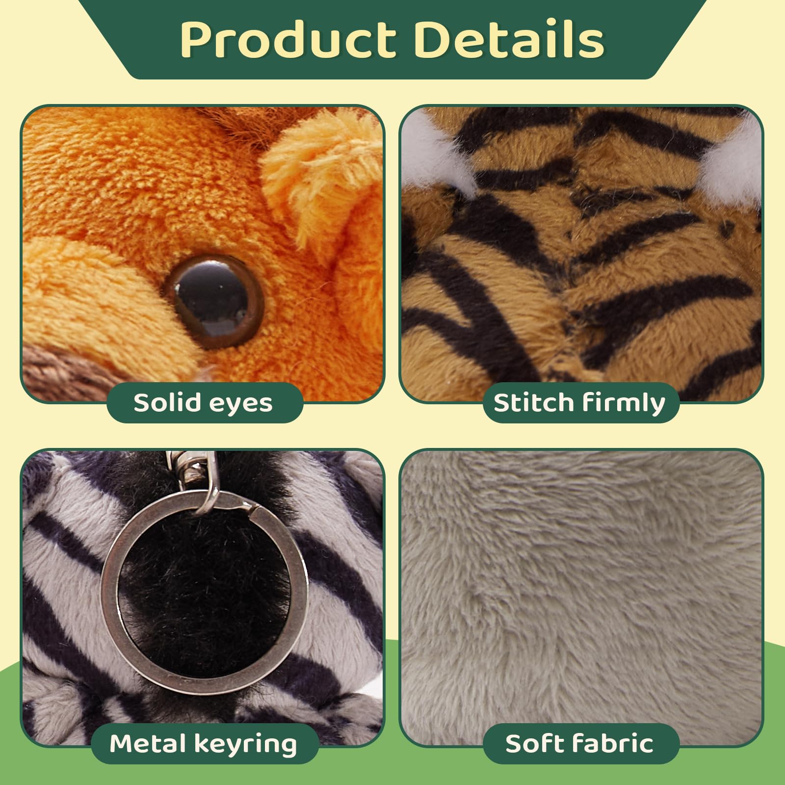 Tezituor zebra mini plush keychain colorful accent for backpacks and gifts.