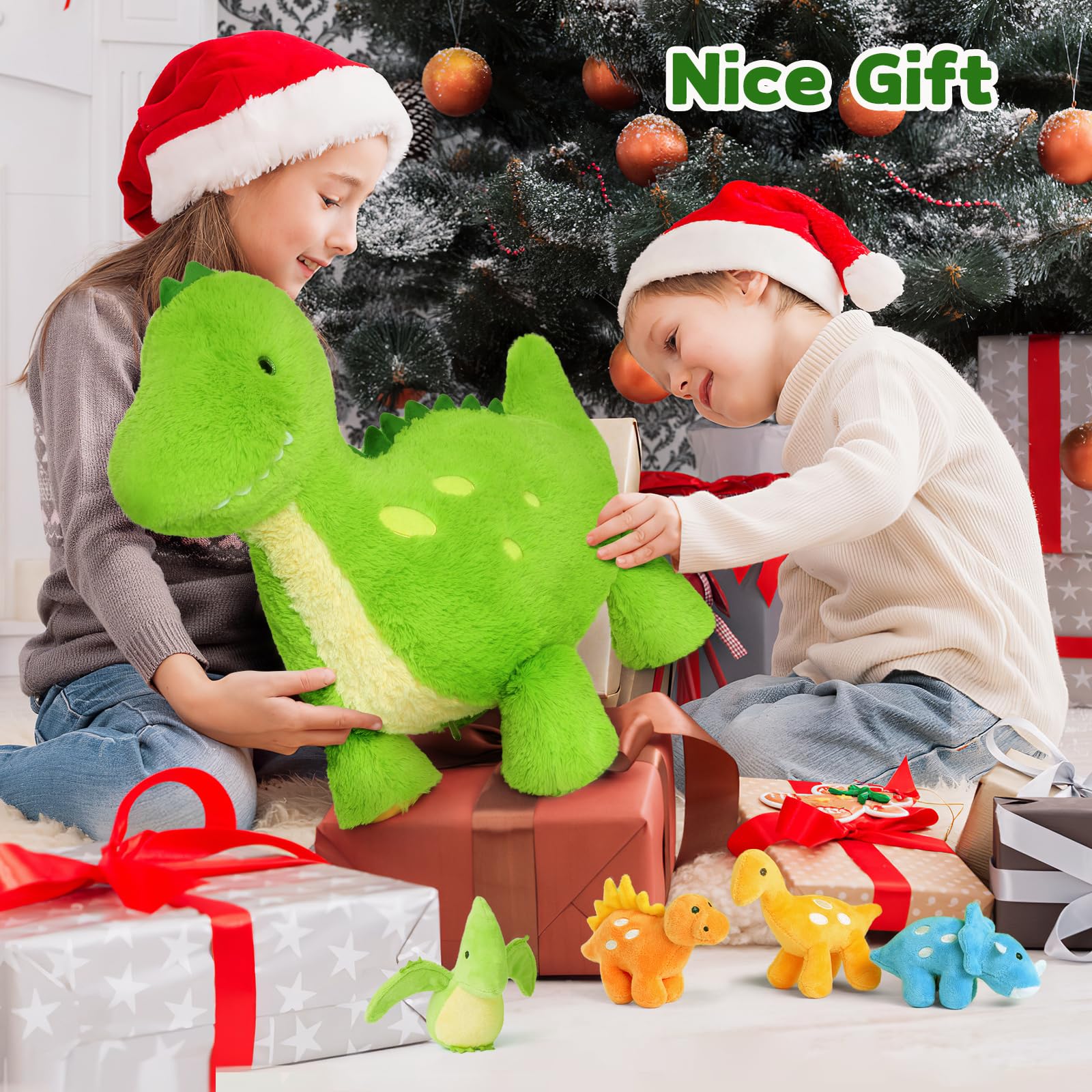 Tezituor colorful plush dinosaurs help kids learn colors while playing