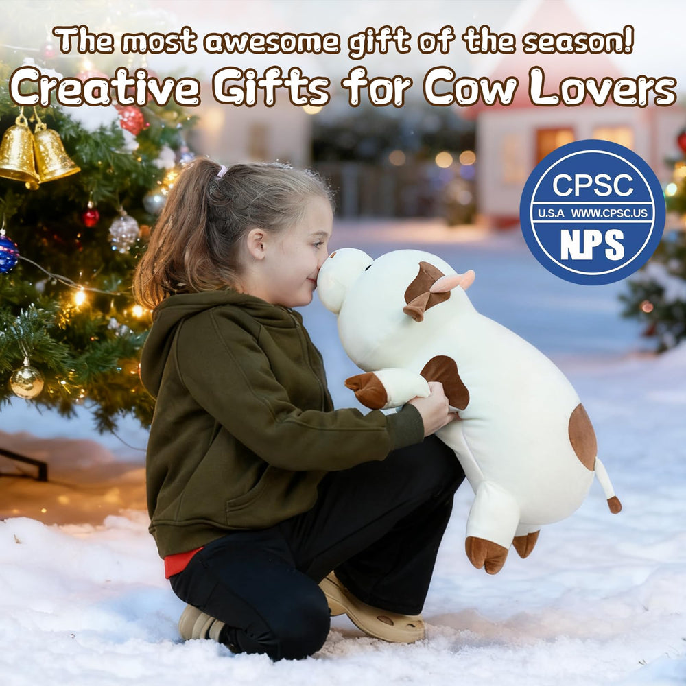 Tezituor cow plush pillow decorative scene adding warmth to the room.