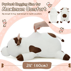 Tezituor cow plush close-up face detail with spots and floppy ears.