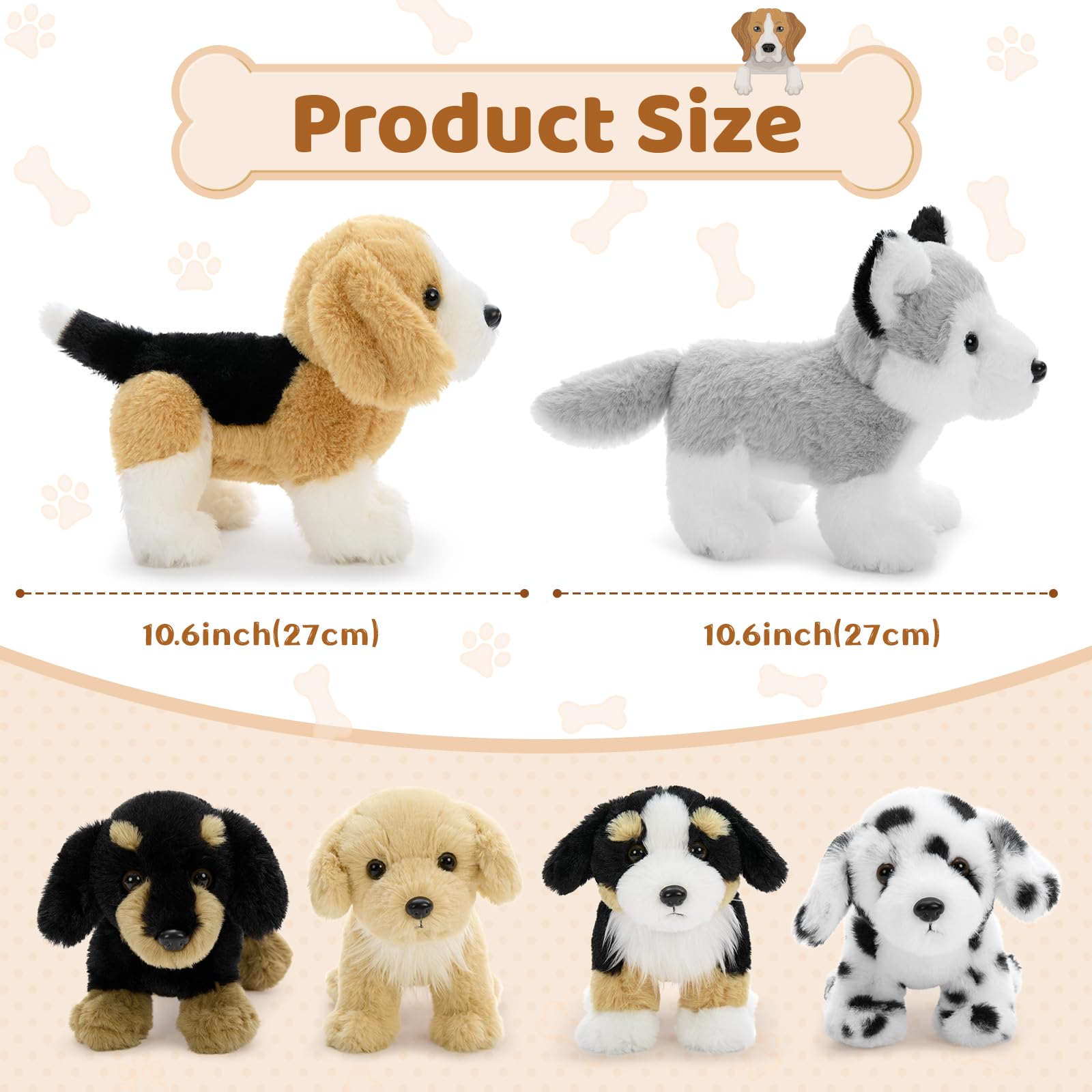 Tezituor husky plush standing toy, great for imaginative play and travel.