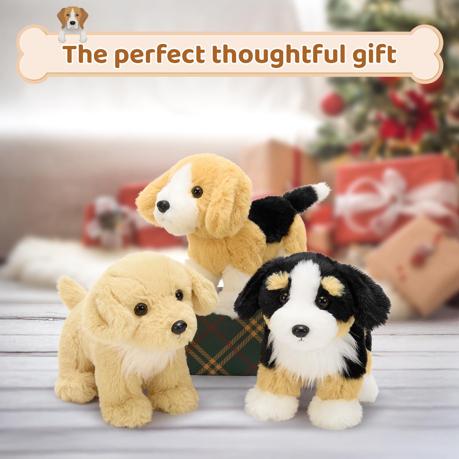 Tezituor spotted dog plush standing toy, adds charm to playrooms and celebrations.