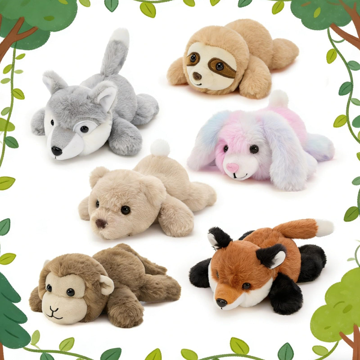 Tezituor forest animals bulk collection plush set for imaginative play