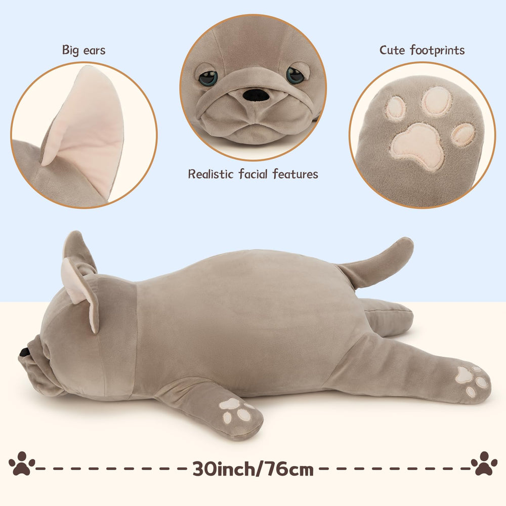 Tezituor French Bulldog plush pillow side view showing comforting support