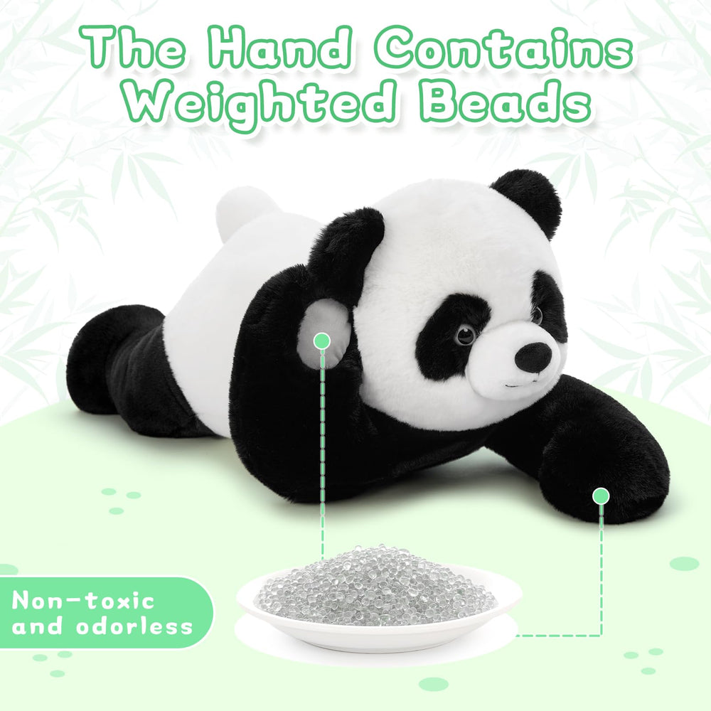 Decorative panda plush enhances beds, couches, and shelves.