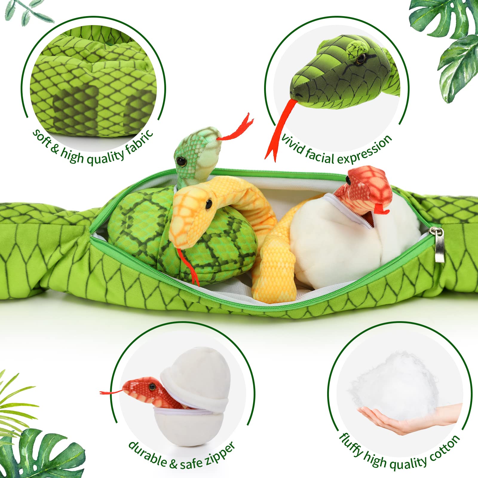 Tezituor 80-inch plush snake offers sprawling comfort for cozy corners