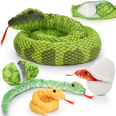Tezituor giant snake mommy plush for comforting hugs during imaginative play