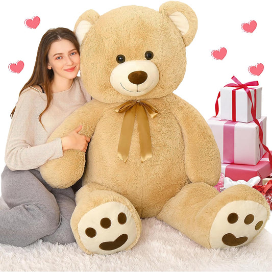 Tezituor giant teddy bear 59-inch full view; perfect cuddle companion and room centerpiece.