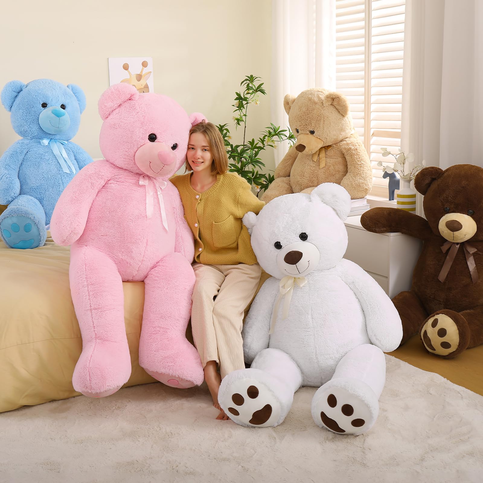 Tezituor 5ft teddy bear footprints design, playful décor