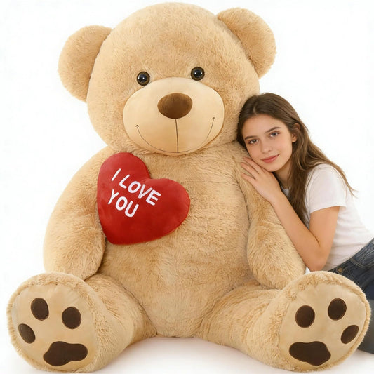 Tezituor giant teddy bear 5ft with heart for comforting hugs and warmth.