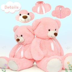 Tezituor large teddy bear in a cozy bedroom setup for decor.