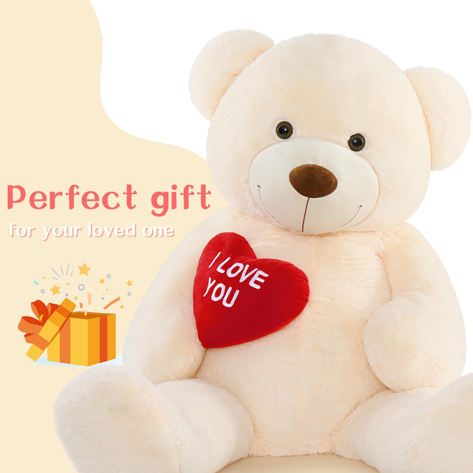 Tezituor teddy bear with an embroidered heart expressing love and care.
