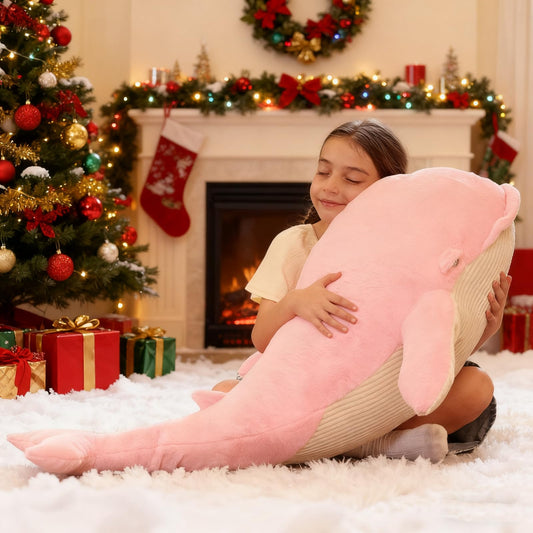 Tezituor giant whale plush decor on sofa or bed