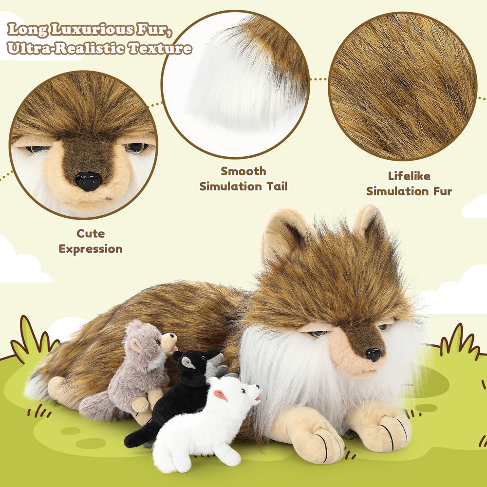 Tezituor gift-packaging-ready wolf plush for holidays