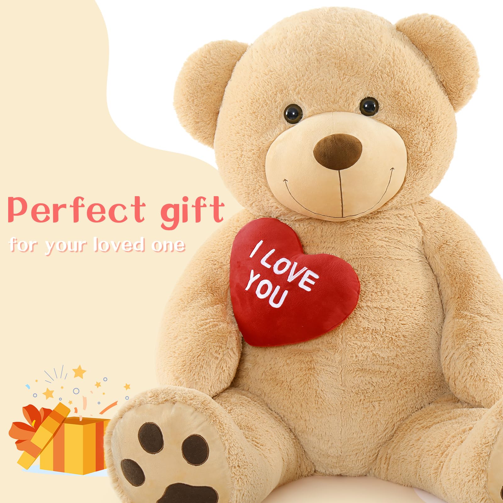 Tezituor large brown plush teddy ready for cozy couch snuggles.