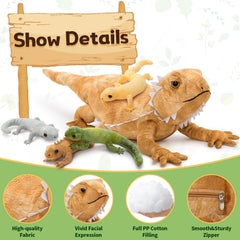 Tezituor lizard plush in soft fabric ideal for hugs and bedtime cuddles