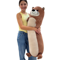 Tezituor Long Otter Pillow in full-length pose for cozy lounging and cuddling.