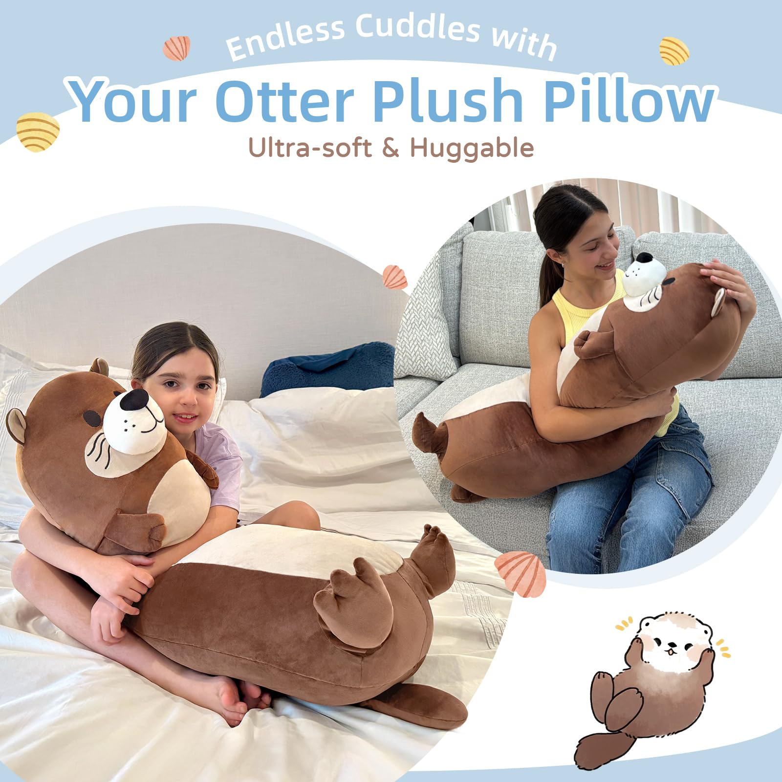 Tezituor Long Otter Pillow ideal for office breaks and reading.