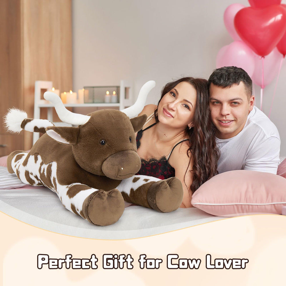 Tezituor longhorn cow plush gift-ready for birthdays or holidays.