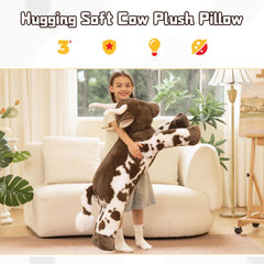 Tezituor longhorn cow plush on sofa ideal for decor and lounging.