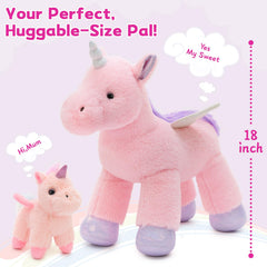 Tezituor unicorn plush with ultra-soft fabric offers cozy hugs during naps.