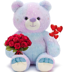 Tezituor Rainbow Bear with glitter fur for cozy cuddles and vibrant decor