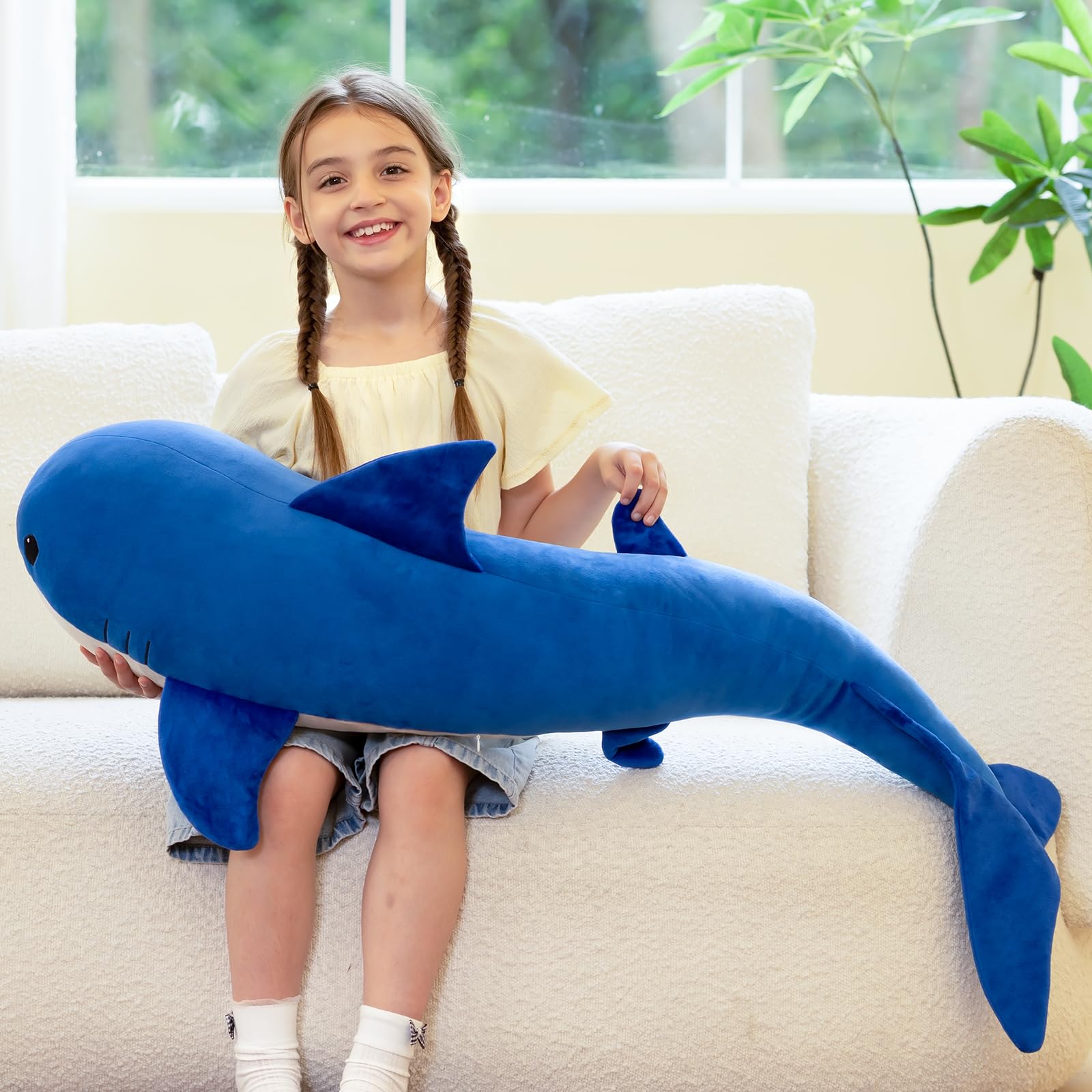 Tezituor S-shape whale pillow soft plush for ergonomic sleep support