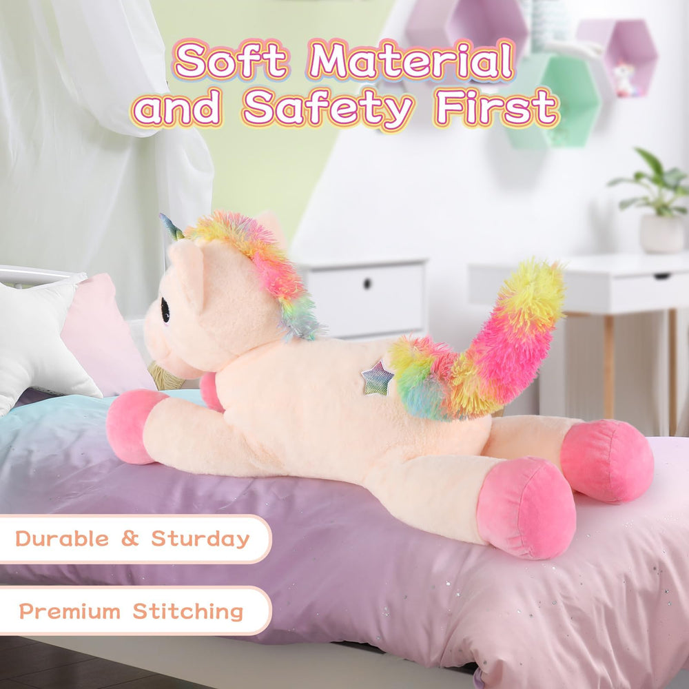 Tezituor safety-tested unicorn plush with CPSC and CPC reports for parents' peace of mind.
