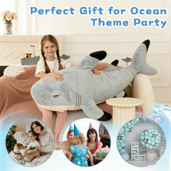 Tezituor great white shark plush fabric close-up shows soft fur