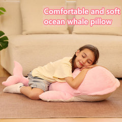Tezituor soft pink whale body pillow for quiet reading