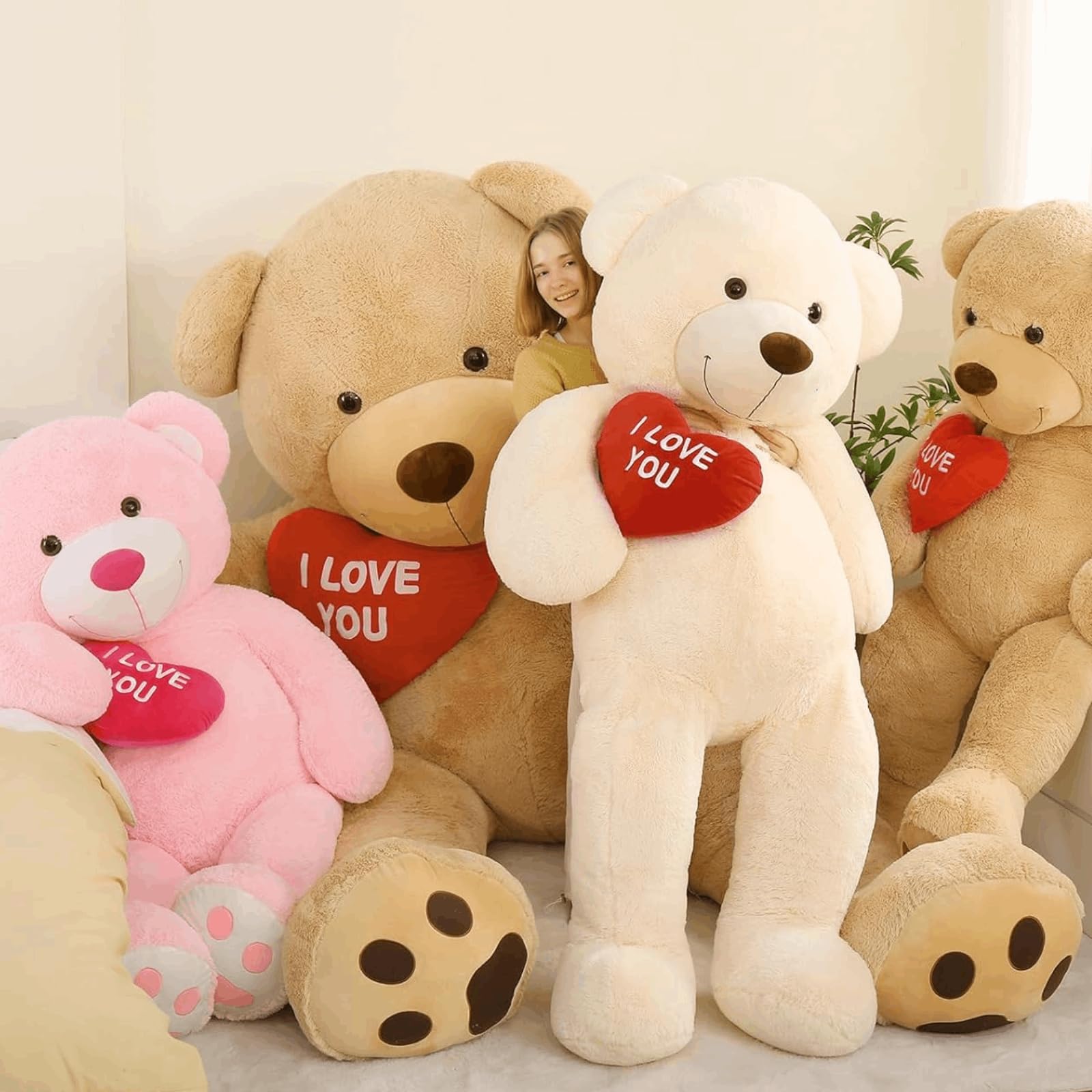 Tezituor soft plush fabric teddy provides silky touch and durability.