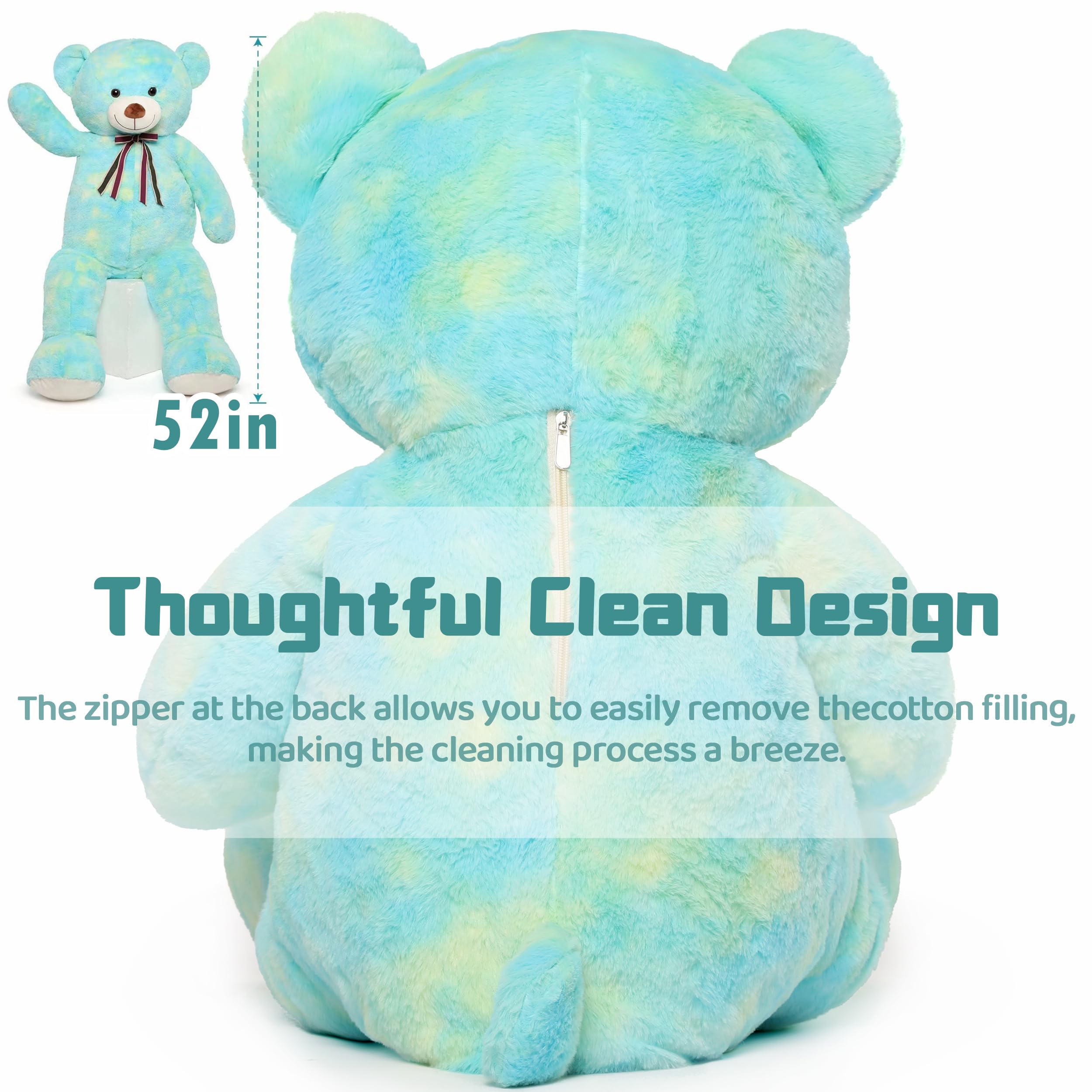 Tezituor teddy bear with embedded eyes for child-friendly safety