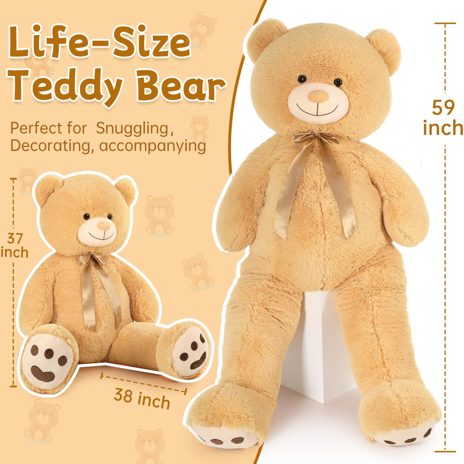 Tezituor teddy bear light brown color; warm, cozy decor for living spaces.