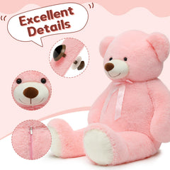 Tezituor teddy bear with satin bow adds a gift-worthy decorative touch.