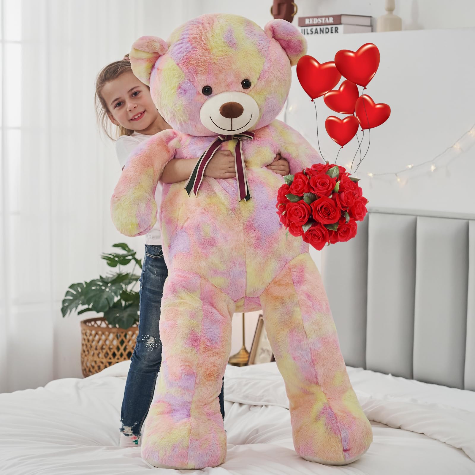 Tezituor Valentine giant teddy bear in a cozy room, ideal for warm hugs.