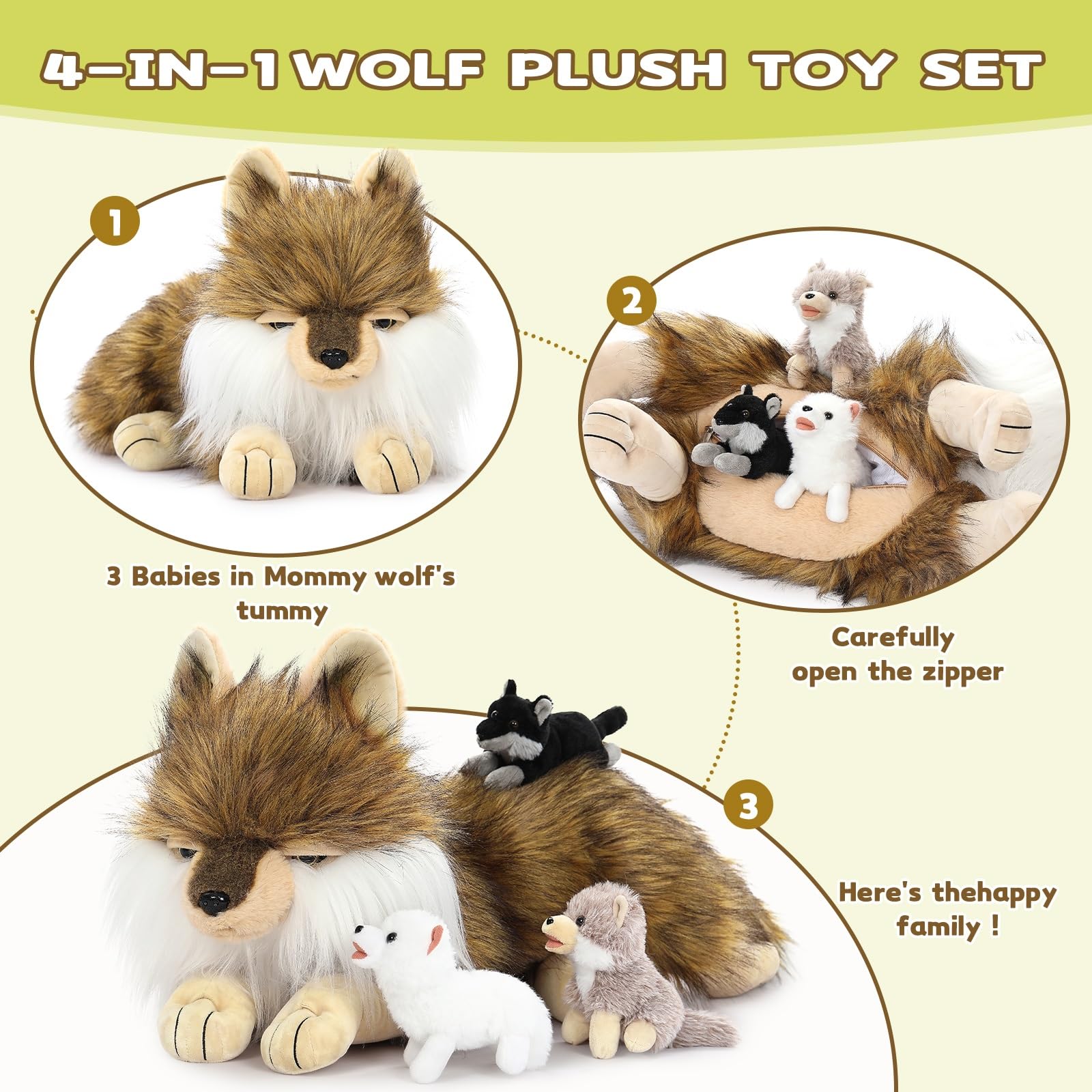 Tezituor wolf family display on bed adds warm decor