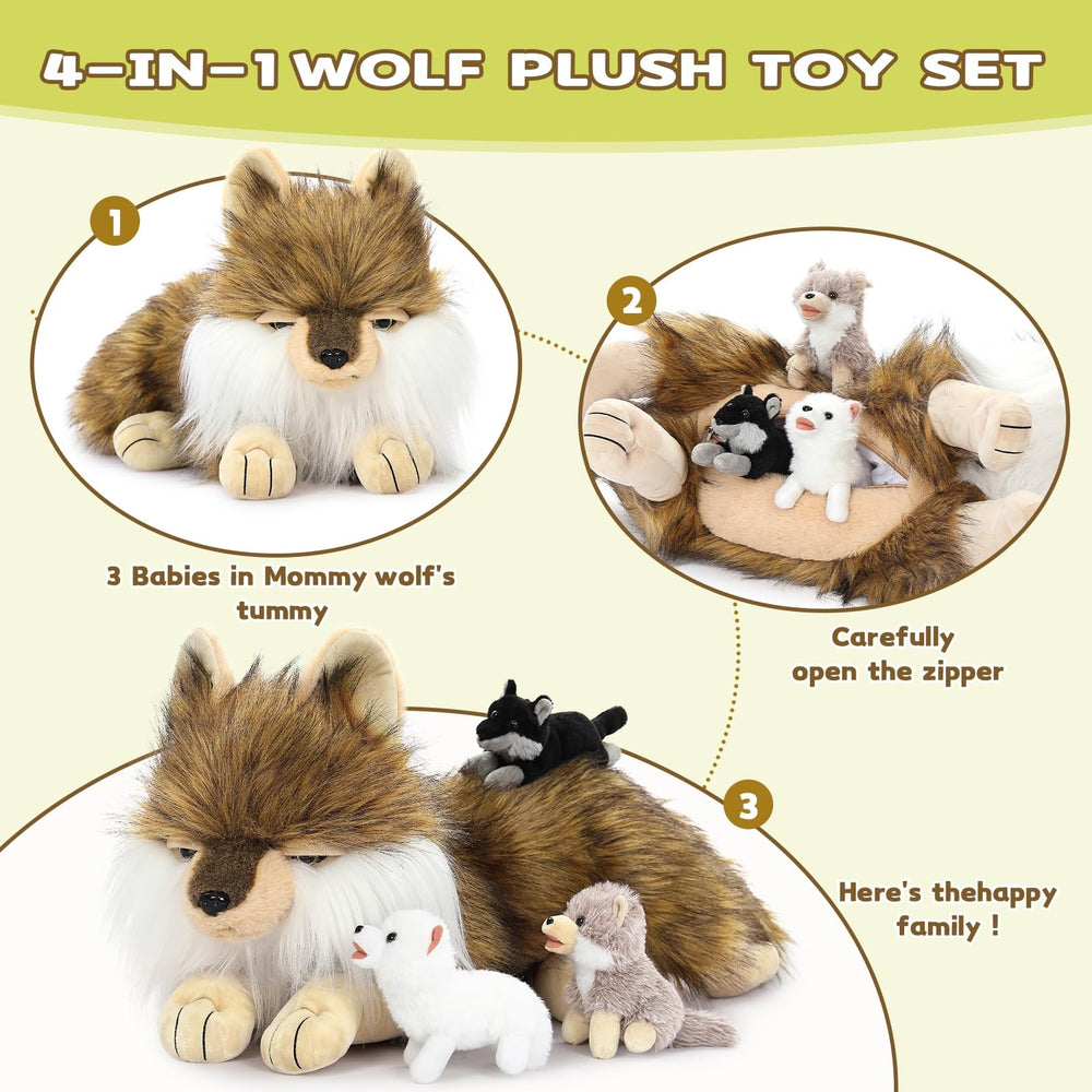 Tezituor wolf family display on bed adds warm decor