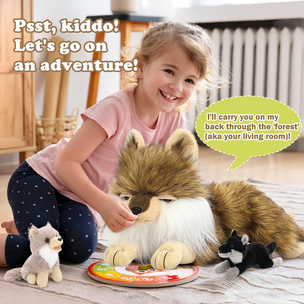 Tezituor wolf plush as a soft nap pillow