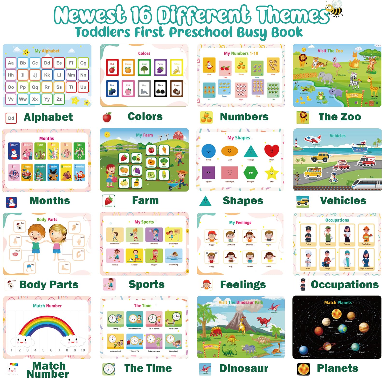 TFS TOP FANS Busy Book with eight colored pens for writing and drawing on the go.