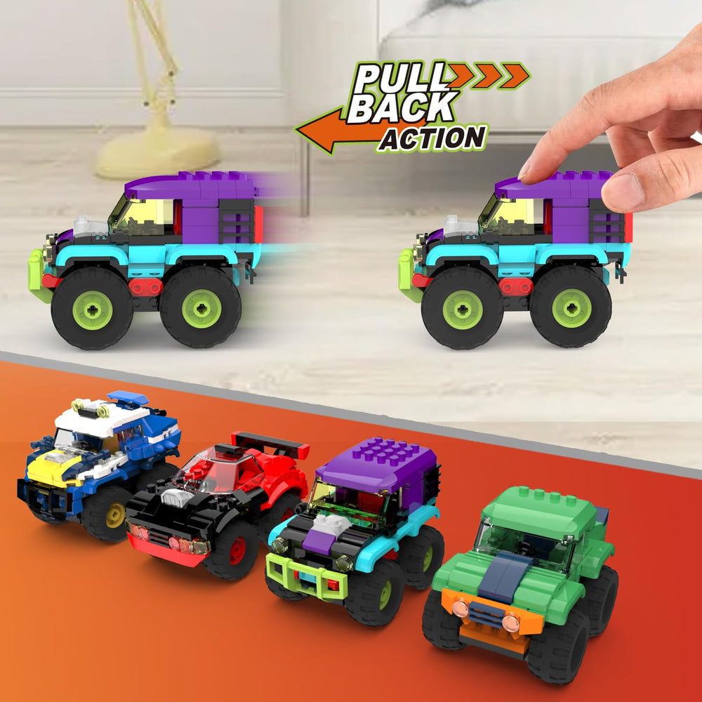 TG BLOCKS four-unique-trucks design evokes epic battles and colorful imaginative play.